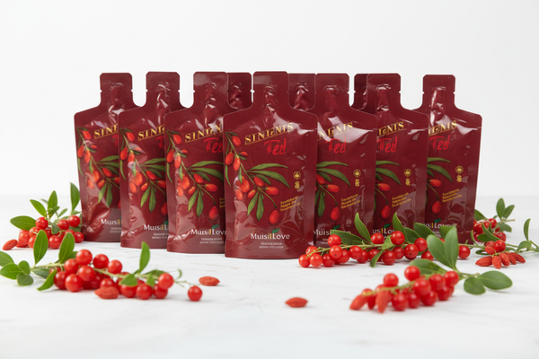 Producto decorado con bayas de goji